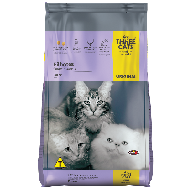 Three Cats Original Gatitos Sabor Carne 1 kg