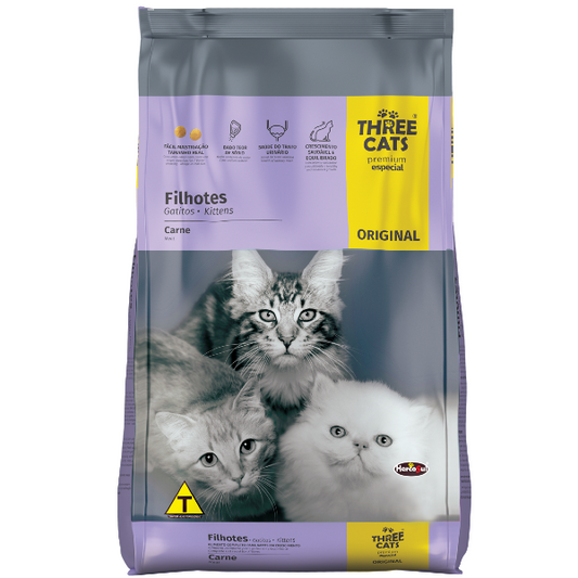 Three Cats Original Gatitos Sabor Carne 1 kg